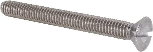 Value Collection - 5/16-18 UNC, 3" OAL Slotted Drive Machine Screw - Flat Head, Grade 18-8 Stainless Steel, Uncoated, Without Washer - Caliber Tooling