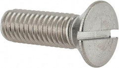 Value Collection - 3/8-16 UNC, 1-1/4" OAL Slotted Drive Machine Screw - Flat Head, Grade 18-8 Stainless Steel, Uncoated, Without Washer - Caliber Tooling