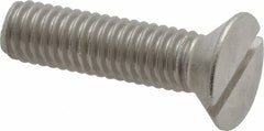 Value Collection - 3/8-16 UNC, 1-1/2" OAL Slotted Drive Machine Screw - Flat Head, Grade 18-8 Stainless Steel, Uncoated, Without Washer - Caliber Tooling