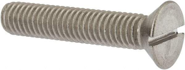 Value Collection - 3/8-16 UNC, 2" OAL Slotted Drive Machine Screw - Flat Head, Grade 18-8 Stainless Steel, Uncoated, Without Washer - Caliber Tooling