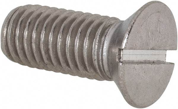 Value Collection - 1/2-13 UNC, 1-1/4" OAL Slotted Drive Machine Screw - Flat Head, Grade 18-8 Stainless Steel, Uncoated, Without Washer - Caliber Tooling