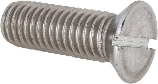 Value Collection - 1/2-13 UNC, 1-1/2" OAL Slotted Drive Machine Screw - Flat Head, Grade 18-8 Stainless Steel, Uncoated, Without Washer - Caliber Tooling