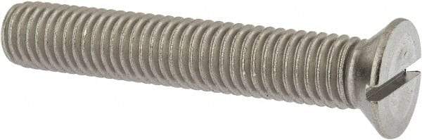 Value Collection - 1/2-13 UNC, 3" OAL Slotted Drive Machine Screw - Flat Head, Grade 18-8 Stainless Steel, Uncoated, Without Washer - Caliber Tooling