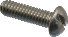 Value Collection - #12-24 UNC, 3/4" Length Under Head Slotted Drive Machine Screw - Round Head, Grade 18-8 Stainless Steel, Uncoated, Without Washer - Caliber Tooling