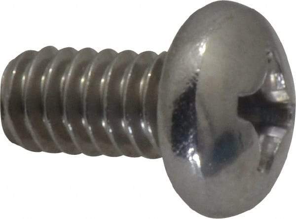 Value Collection - 1/4-20 UNC, 1/2" Length Under Head Phillips Drive Machine Screw - Pan Head, Grade 18-8 Stainless Steel, Uncoated, Without Washer - Caliber Tooling