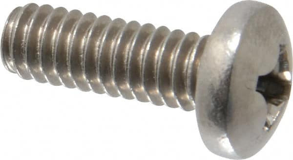 Value Collection - 1/4-20 UNC, 3/4" Length Under Head Phillips Drive Machine Screw - Pan Head, Grade 18-8 Stainless Steel, Uncoated, Without Washer - Caliber Tooling