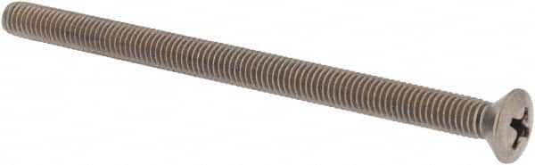 Value Collection - #10-32 UNF, 3" OAL Phillips Drive Machine Screw - Oval Head, Grade 18-8 Stainless Steel, Uncoated, Without Washer - Caliber Tooling