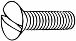 Value Collection - M8x1.25 Metric Coarse, 25mm OAL Slotted Drive Machine Screw - Oval Head, Grade 18-8 & A2 Stainless Steel, Uncoated, Without Washer - Caliber Tooling