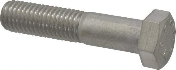 Value Collection - 1-1/4 - 7 UNC 4" Length Under Head Hex Head Cap Screw - Partially Threaded, 316 Stainless Steel, Uncoated, 1-1/4" Hex - Caliber Tooling