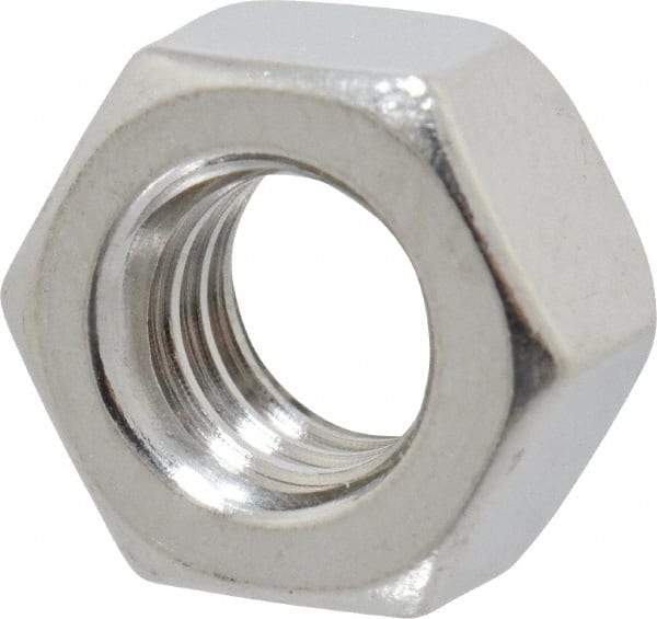 Value Collection - 5/16-18 UNC Stainless Steel Right Hand Hex Nut - 1/2" Across Flats, 17/64" High, Uncoated - Caliber Tooling