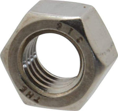 Value Collection - 3/8-16 UNC Stainless Steel Right Hand Hex Nut - 9/16" Across Flats, 21/64" High, Uncoated - Caliber Tooling