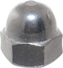 Value Collection - #10-24 UNC, 3/8" Width Across Flats, Uncoated, Stainless Steel Acorn Nut - 9/32" Overall Height, Grade 18-8 - Caliber Tooling