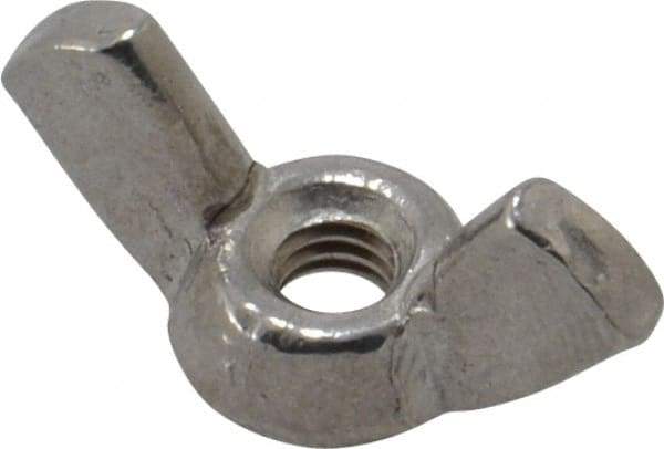 Value Collection - #8-32 UNC, Stainless Steel Standard Wing Nut - Grade 18-8, 0.72" Wing Span, 0.47" Wing Span - Caliber Tooling