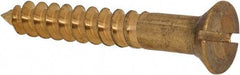 Value Collection - #12, 1-1/2" OAL, Slotted Drive, Flat Head Wood Screw - ASME B18.6.1, Brass - Caliber Tooling