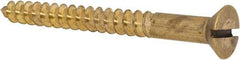 Value Collection - #14, 2-1/2" OAL, Slotted Drive, Flat Head Wood Screw - ASME B18.6.1, Brass - Caliber Tooling