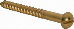 Value Collection - #10, 2" Length Under Head, Slotted Drive, Round Head Wood Screw - ASME B18.6.1, Brass - Caliber Tooling