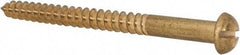 Value Collection - #14, 3" Length Under Head, Slotted Drive, Round Head Wood Screw - ASME B18.6.1, Brass - Caliber Tooling