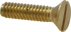 Value Collection - 1/4-20 UNC, 1" OAL Slotted Drive Machine Screw - Flat Head, Brass, Without Washer - Caliber Tooling