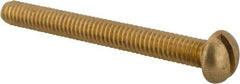 Value Collection - 1/4-20 UNC, 2-1/2" Length Under Head Slotted Drive Machine Screw - Round Head, Brass, Without Washer - Caliber Tooling