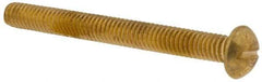 Made in USA - 5/16-18 UNC, 3" Length Under Head Slotted Drive Machine Screw - Round Head, Brass, Uncoated, Without Washer - Caliber Tooling