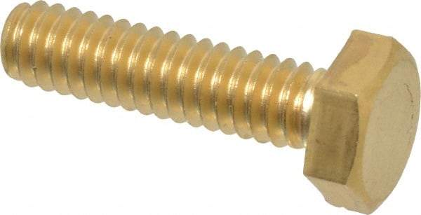 Value Collection - 5/16-18 UNC 1-3/4" Length Under Head Hex Head Cap Screw - Fully Threaded, Grade 8 Brass, Uncoated, 5/16" Hex - Caliber Tooling