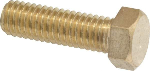 Value Collection - 3/8-16 UNC, 1-1/4" Length Under Head Hex Head Cap Screw - Brass, 9/16" Hex - Caliber Tooling