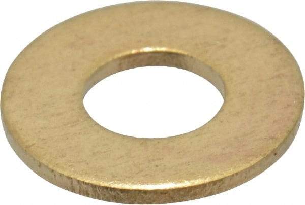 Value Collection - #8 Screw, Brass Standard Flat Washer - 0.172" ID x 3/8" OD, 0.032" Thick, Plain Finish - Caliber Tooling