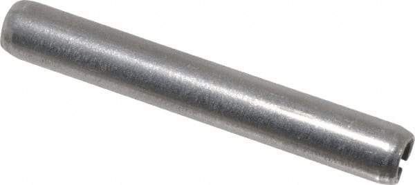 Made in USA - 3/16" Diam x 1-3/8" Long Slotted Spring Pin - Grade 420 Stainless Steel, Bright Finish - Caliber Tooling