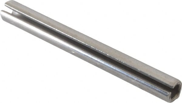 Made in USA - 3/16" Diam x 1-3/4" Long Slotted Spring Pin - Grade 420 Stainless Steel, Bright Finish - Caliber Tooling