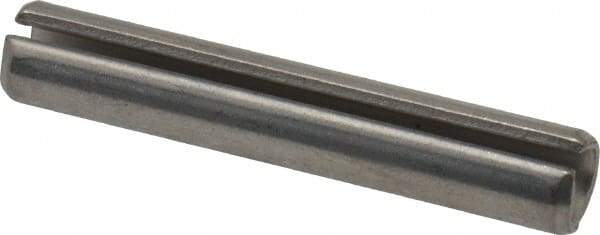 Made in USA - 1/4" Diam x 1-1/2" Long Slotted Spring Pin - Grade 420 Stainless Steel, Bright Finish - Caliber Tooling