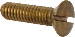 Value Collection - 1/4-20 UNC, 1" OAL Slotted Drive Machine Screw - Oval Head, Brass, Uncoated, Without Washer - Caliber Tooling