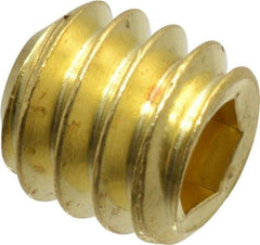 Value Collection - 1/4-20 UNC, 1/4" OAL, Cup Point Set Screw - Brass, 1/8" Key - Caliber Tooling