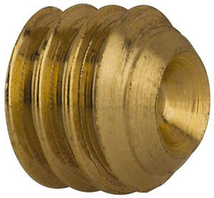 Value Collection - 5/16-18 UNC, 1/4" OAL, Cup Point Set Screw - Brass, 5/32" Key - Caliber Tooling