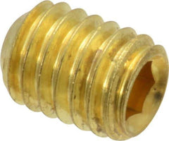 Value Collection - 3/8-16 UNC, 1/2" OAL, Cup Point Set Screw - Brass, 3/16" Key - Caliber Tooling