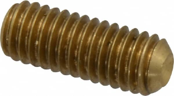 Value Collection - 3/8-16 UNC, 1" OAL, Cup Point Set Screw - Brass, 3/16" Key - Caliber Tooling