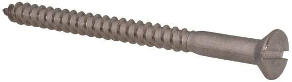 Value Collection - #12, 3" OAL, Slotted Drive, Flat Head Wood Screw - Stainless Steel, Grade 18-8 - Caliber Tooling