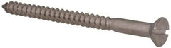 Value Collection - #12, 3" OAL, Slotted Drive, Flat Head Wood Screw - Stainless Steel, Grade 18-8 - Caliber Tooling