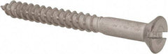 Value Collection - #14, 2-1/2" OAL, Slotted Drive, Flat Head Wood Screw - Stainless Steel, Grade 18-8 - Caliber Tooling