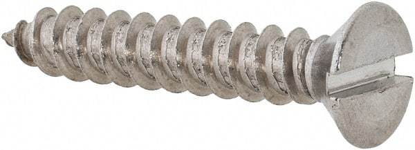 Value Collection - #14 Flat Head Slotted Sheet Metal Screw - Stainless Steel, 1-1/2" OAL, Grade 18-8 - Caliber Tooling