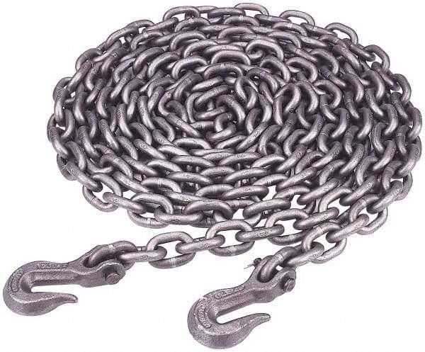 Peerless Chain - 20 Ft. Long, 4700 Lbs. Load Capacity, Carbon Steel Tie Down Chain - 7 Grade, 1.12 Inch Inside Long x 0.5 Inch Inside Wide - Caliber Tooling