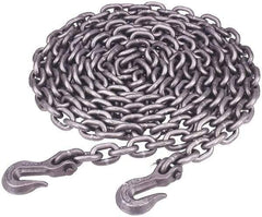 Campbell - 3/8" Welded Tie Down Chain - 6,600 Lb Capacity, Grade 70, 20' Long, Carbon Steel, Yellow Dichromate Zinc Finish - Caliber Tooling