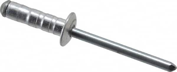 RivetKing - Size 63-67 Dome Head Aluminum Multi Grip Blind Rivet - Steel Mandrel, 0.187" to 0.456" Grip, 3/8" Head Diam, 0.192" to 0.196" Hole Diam, 0.716" Length Under Head, 3/16" Body Diam - Caliber Tooling