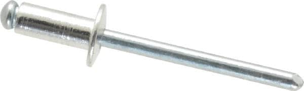 RivetKing - Size 64 Dome Head Aluminum Open End Blind Rivet - Steel Mandrel, 0.188" to 1/4" Grip, 3/8" Head Diam, 0.192" to 0.196" Hole Diam, 0.45" Length Under Head, 3/16" Body Diam - Caliber Tooling