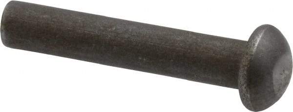 RivetKing - 3/16" Body Diam, Round Steel Solid Rivet - 1" Length Under Head - Caliber Tooling