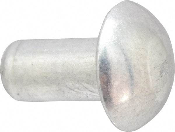 RivetKing - 1/8" Body Diam, Round Aluminum Solid Rivet - 1/4" Length Under Head, Grade 1100F - Caliber Tooling