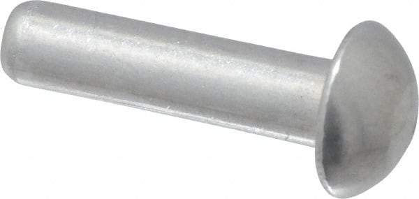 RivetKing - 1/8" Body Diam, Round Uncoated Aluminum Solid Rivet - 1/2" Length Under Head, Grade 1100F - Caliber Tooling