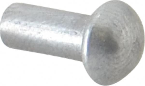 RivetKing - 5/32" Body Diam, Round Uncoated Aluminum Solid Rivet - 3/8" Length Under Head, Grade 1100F - Caliber Tooling