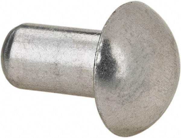 RivetKing - 3/16" Body Diam, Round Uncoated Aluminum Solid Rivet - 3/8" Length Under Head, Grade 1100F - Caliber Tooling