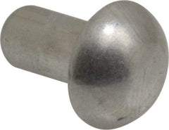 RivetKing - 1/4" Body Diam, Round Uncoated Aluminum Solid Rivet - 1/2" Length Under Head, Grade 1100F - Caliber Tooling