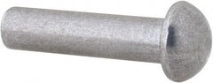 RivetKing - 1/4" Body Diam, Round Uncoated Aluminum Solid Rivet - 1" Length Under Head, Grade 1100F - Caliber Tooling